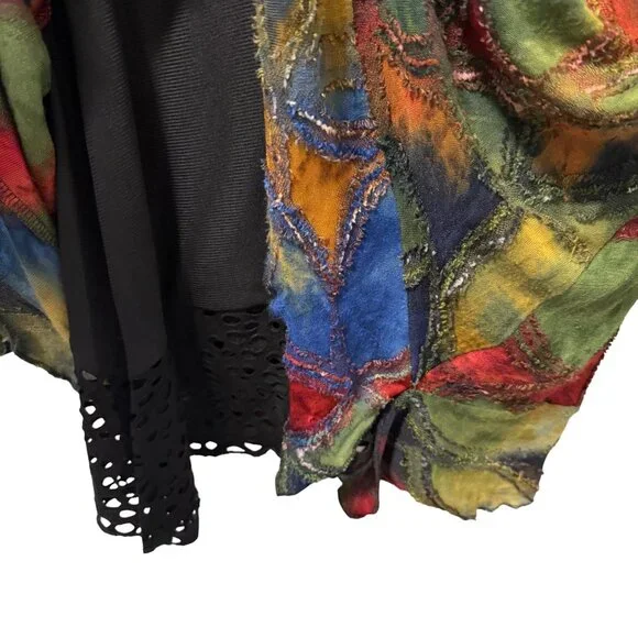 Paris Hues Long Sleeve Multicolor Tunic Top With Black Accents Sz L tunic - Picture 5 of 12